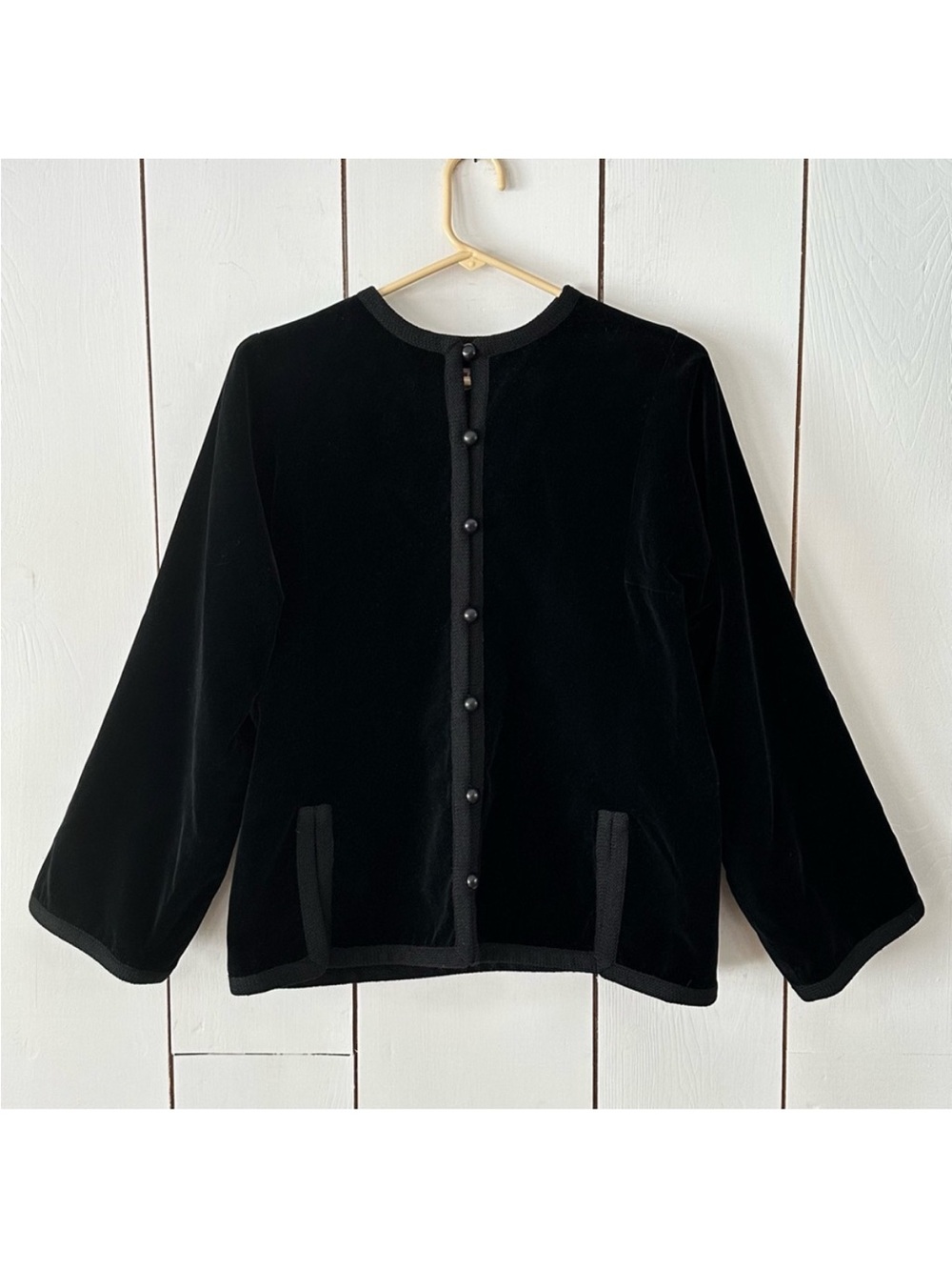 Saint Laurent Vintage 70s Russian Collection Velvet Jacket Blazer Sz 40 Black